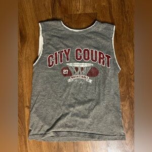 Grey and red City Court basketball tank top. Youth size M (8/10)